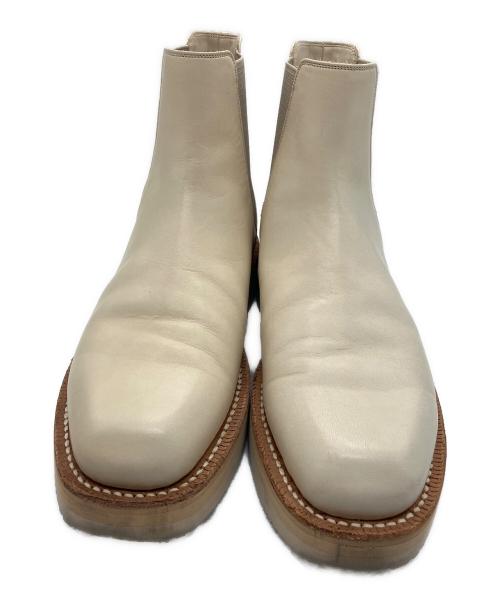AURALEE（オーラリー）AURALEE (オーラリー) LEATHER SQUARE BOOTS（レザースクエアブーツ） アイボリー サイズ:8の古着・服飾アイテム