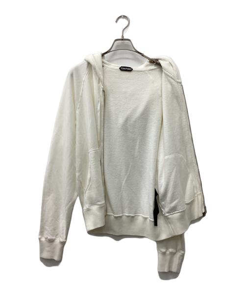 TOM FORD（トムフォード）TOM FORD (トムフォード) ジップパーカー ホワイト サイズ:50の古着・服飾アイテム
