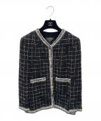 CHANELシャネル）の古着「ノーカラーファンタジーツイードジャケット」｜ブラック