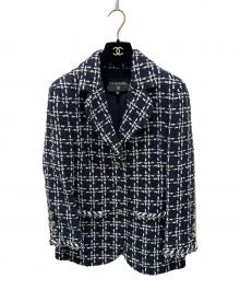 CHANEL（シャネル）の古着「P75 ココボタンツイードジャケット」｜ネイビー