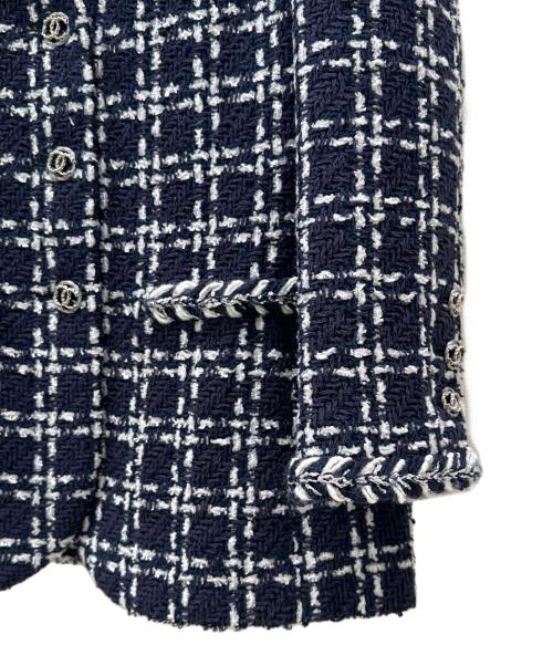 CHANEL（シャネル）CHANEL (シャネル) P75 ココボタンツイードジャケット ネイビー サイズ:36の古着・服飾アイテム