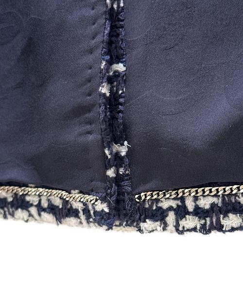 CHANEL（シャネル）CHANEL (シャネル) P75 ココボタンツイードジャケット ネイビー サイズ:36の古着・服飾アイテム