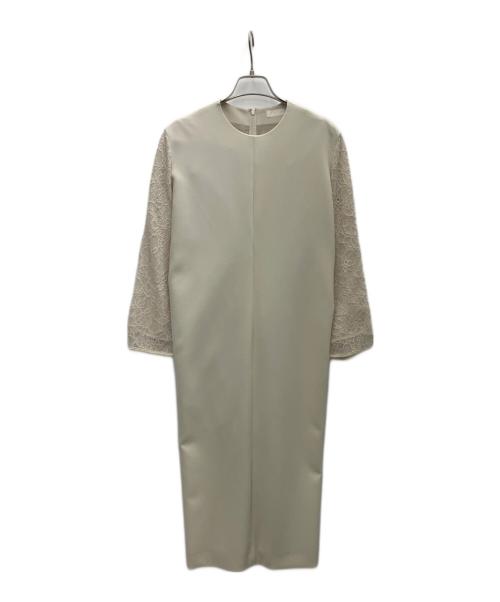 BALLSEY（ボールジィ）BALLSEY (ボールジィ) ドライダブルクロス レースコンビワンピース アイボリー サイズ:SIZE34の古着・服飾アイテム