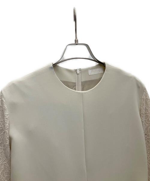 BALLSEY（ボールジィ）BALLSEY (ボールジィ) ドライダブルクロス レースコンビワンピース アイボリー サイズ:SIZE34の古着・服飾アイテム