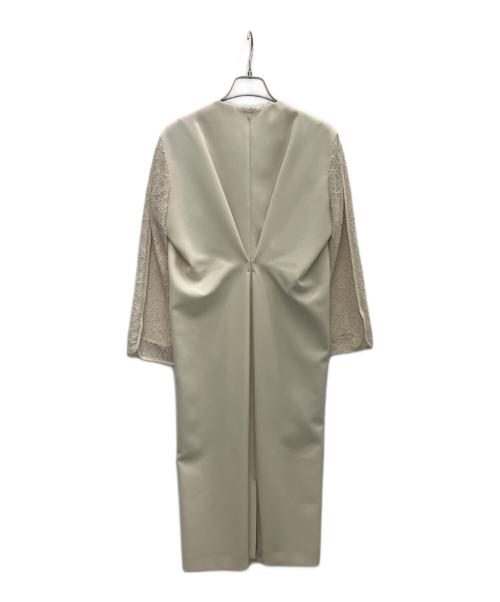 BALLSEY（ボールジィ）BALLSEY (ボールジィ) ドライダブルクロス レースコンビワンピース アイボリー サイズ:SIZE34の古着・服飾アイテム
