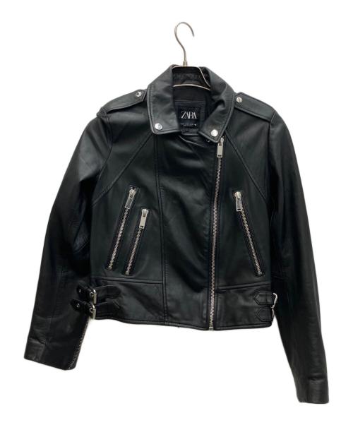 ZARA（ザラ）ZARA (ザラ) ラムレザージャケット ブラック サイズ:SIZEMの古着・服飾アイテム