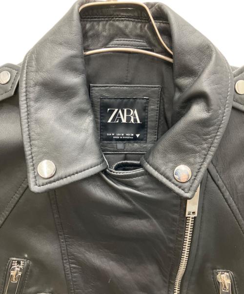 ZARA（ザラ）ZARA (ザラ) ラムレザージャケット ブラック サイズ:SIZEMの古着・服飾アイテム