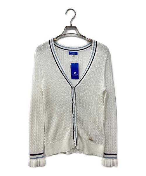 BLUE LABEL CRESTBRIDGE（ブルーレーベルクレストブリッジ）BLUE LABEL CRESTBRIDGE (ブルーレーベルクレストブリッジ) パールボタンカーディガン ホワイト サイズ:38 未使用品の古着・服飾アイテム