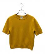Spick and Spanスピックアンドスパン）の古着「カシミヤ コンパクト ハーフスリーブニット」｜イエロー