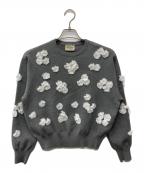 UNITED ARROWSユナイテッドアローズ）の古着「3D フラワーモチーフ ロングスリーブ ニット」｜グレー