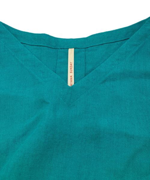 HAYAMA SUNDAY（ハヤマサンデイ）HAYAMA SUNDAY (ハヤマサンデイ) リネンワンピース グリーン サイズ:表記無しの古着・服飾アイテム
