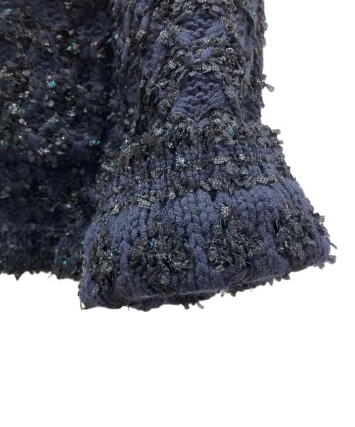 ANAYI（アナイ）ANAYI (アナイ) リボンアーガイルツイード カーディガン ネイビー サイズ:38の古着・服飾アイテム