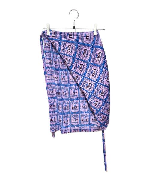 PLEATS PLEASE（プリーツプリーズ）PLEATS PLEASE (プリーツプリーズ) 総柄ラップスカート パープル サイズ:5の古着・服飾アイテム