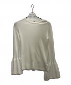 Mila Owenミラオーウェン）の古着「フレアスリーブルーズリブニット」｜アイボリー