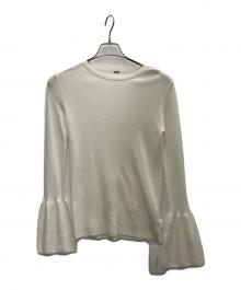 Mila Owen（ミラオーウェン）の古着「フレアスリーブルーズリブニット」｜アイボリー