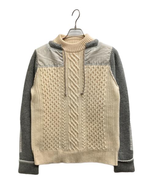 sacai（サカイ）sacai (サカイ) コントラストパネルセーター アイボリー サイズ:1の古着・服飾アイテム