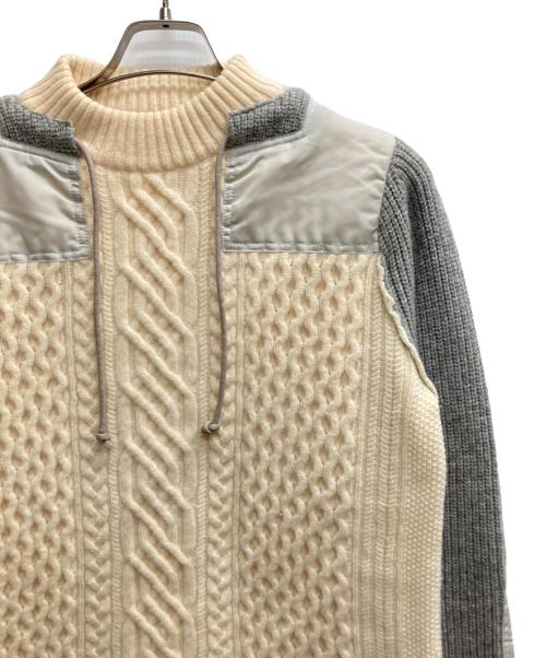 sacai（サカイ）sacai (サカイ) コントラストパネルセーター アイボリー サイズ:1の古着・服飾アイテム