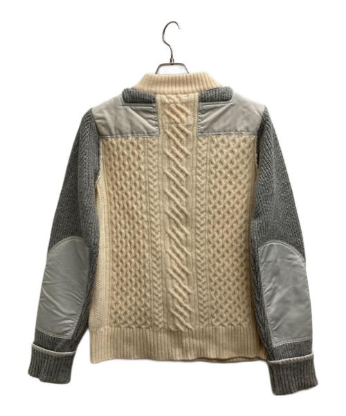 sacai（サカイ）sacai (サカイ) コントラストパネルセーター アイボリー サイズ:1の古着・服飾アイテム