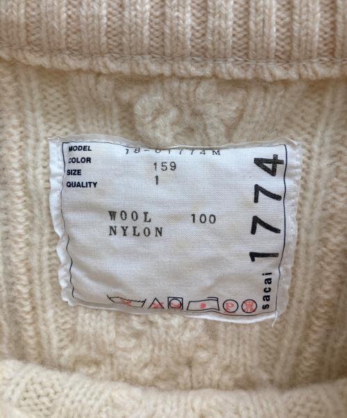 sacai（サカイ）sacai (サカイ) コントラストパネルセーター アイボリー サイズ:1の古着・服飾アイテム