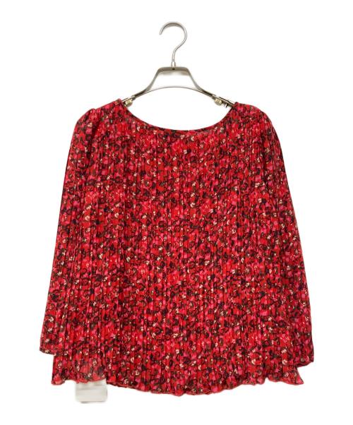 GANNI（ガニー）GANNI (ガニー) プリーツブラウス レッド サイズ:36の古着・服飾アイテム