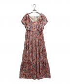 STRASBURGOストラスブルゴ）の古着「フラワー柄 ティアードワンピース」｜レッド