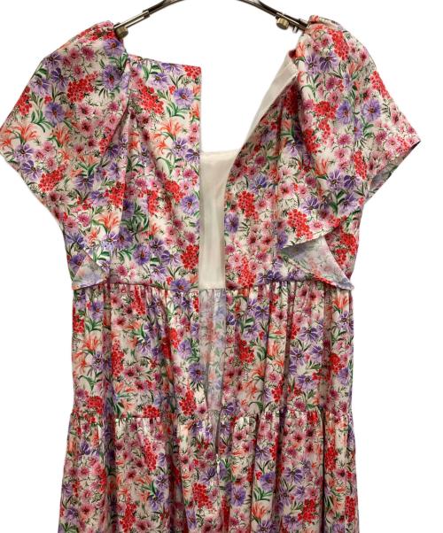 STRASBURGO（ストラスブルゴ）STRASBURGO (ストラスブルゴ) フラワー柄 ティアードワンピース レッド サイズ:36 未使用品の古着・服飾アイテム