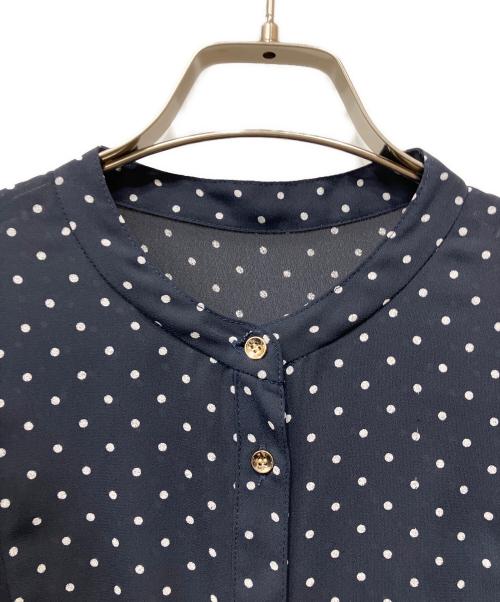 La boutique BonBon（ラブティックボンボン）La boutique BonBon (ラブティックボンボン) ドットプリント フリルワンピース ネイビー サイズ:36の古着・服飾アイテム