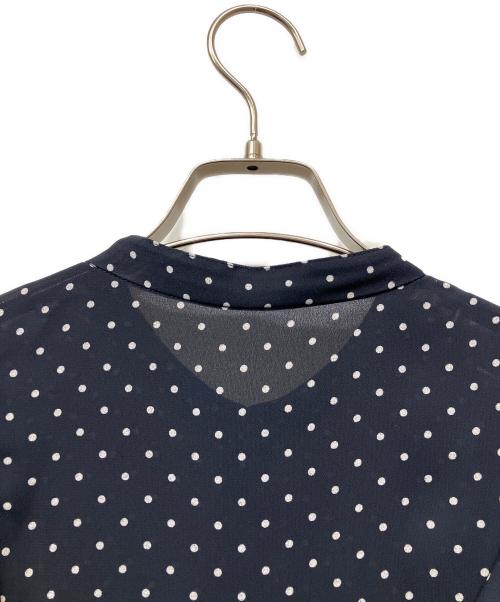 La boutique BonBon（ラブティックボンボン）La boutique BonBon (ラブティックボンボン) ドットプリント フリルワンピース ネイビー サイズ:36の古着・服飾アイテム