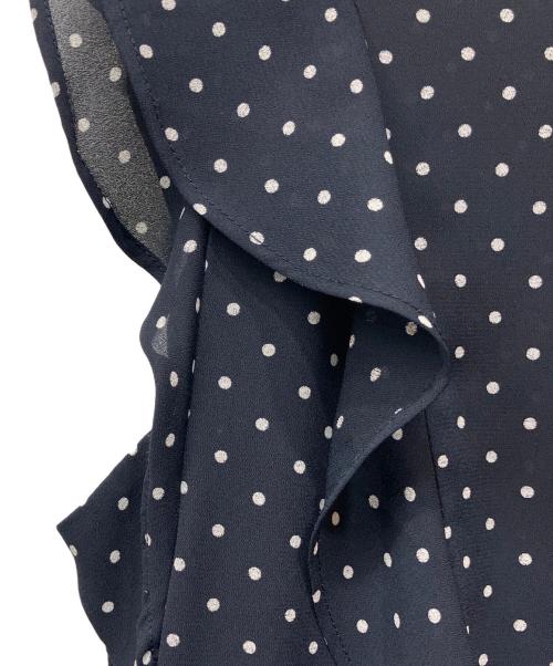 La boutique BonBon（ラブティックボンボン）La boutique BonBon (ラブティックボンボン) ドットプリント フリルワンピース ネイビー サイズ:36の古着・服飾アイテム