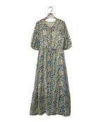 La boutique BonBonラブティックボンボン）の古着「フラワープリントワンピース」｜グリーン