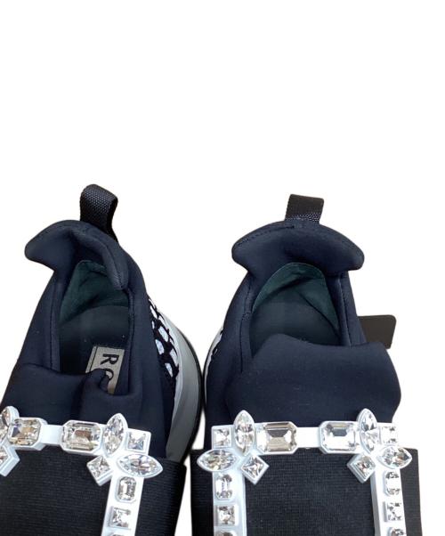 Roger Vivier（ロジェ ヴィヴィエ）Roger Vivier (ロジェ ヴィヴィエ) ストラスバックル ビジュー ブラック×ホワイト サイズ:361/2の古着・服飾アイテム