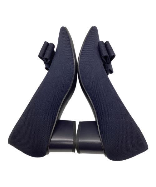 VIVAIA（ビバイア）VIVAIA (ビバイア) リボンヒールパンプス ネイビー サイズ:36.5の古着・服飾アイテム