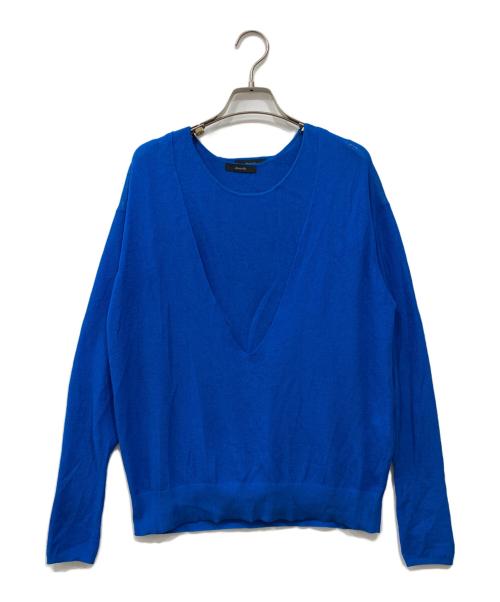 allureville（アルアバイル）allureville (アルアバイル) ディープV ネックレイヤードプルオーバー ブルー サイズ:2の古着・服飾アイテム