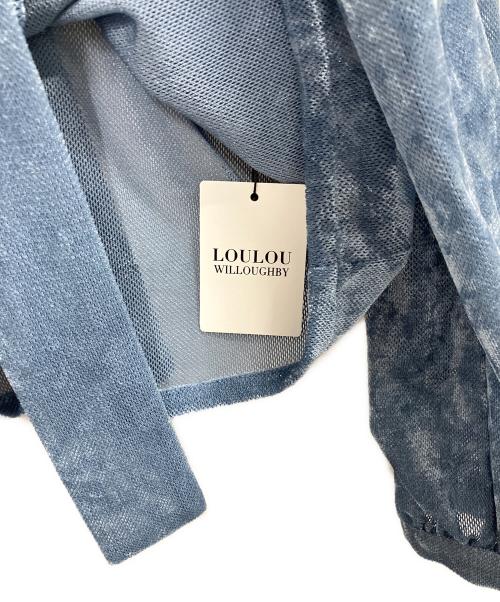 Loulou Willoughby（ルルウィルビー）Loulou Willoughby (ルルウィルビー) シアーベロアリボンプルオーバー ブルー サイズ:2 未使用品の古着・服飾アイテム