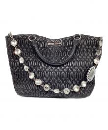 MIU MIU（ミュウミュウ）の古着「ナッパクリスタル」｜ブラック