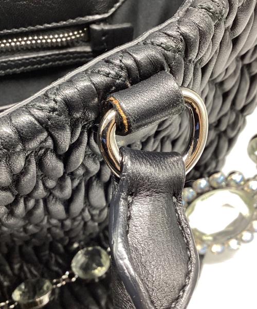 MIU MIU（ミュウミュウ）MIU MIU (ミュウミュウ) ナッパクリスタル ブラックの古着・服飾アイテム