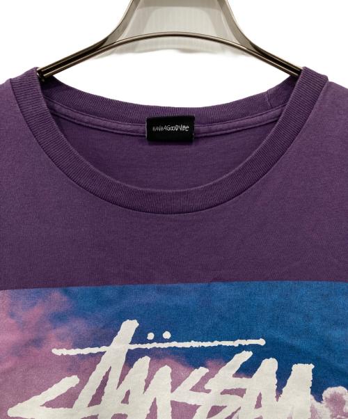 stussy（ステューシー）stussy (ステューシー) ワールドツアーTシャツ パープル サイズ:Lの古着・服飾アイテム