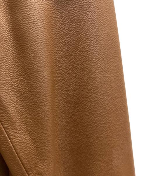 23区（ニジュウサンク）23区 (ニジュウサンク) ノーカラーレザージャケット ブラウン サイズ:40の古着・服飾アイテム