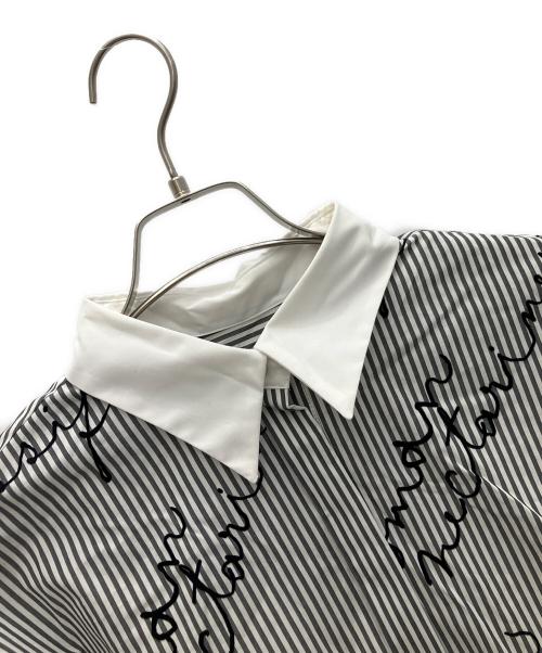 Diagram（ダイアグラム）Diagram (ダイアグラム) フロッキーストライプシャツワンピース グレー サイズ:36の古着・服飾アイテム