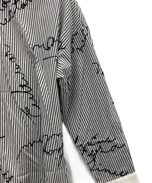 Diagram（ダイアグラム）Diagram (ダイアグラム) フロッキーストライプシャツワンピース グレー サイズ:36の古着・服飾アイテム