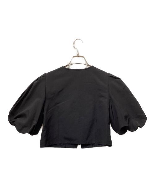 MECRE（メクル）MECRE (メクル) プリーツネック クロップドブラウス ブラック サイズ:Freeの古着・服飾アイテム