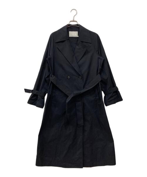 icB（アイシービー）icB (アイシービー) メモリーストレッチタフタ トレンチコート ネイビー サイズ:2の古着・服飾アイテム