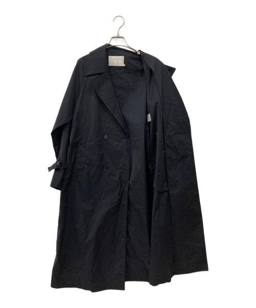 icB（アイシービー）icB (アイシービー) メモリーストレッチタフタ トレンチコート ネイビー サイズ:2の古着・服飾アイテム