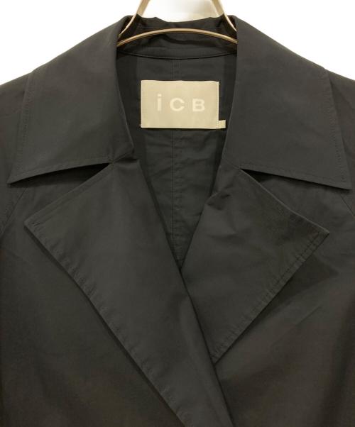 icB（アイシービー）icB (アイシービー) メモリーストレッチタフタ トレンチコート ネイビー サイズ:2の古着・服飾アイテム