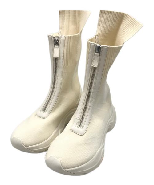 emmi（エミ）emmi (エミ) Vibramニットブーツ ホワイト サイズ:23の古着・服飾アイテム
