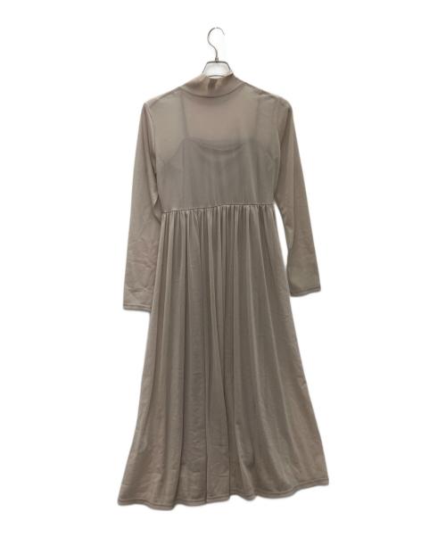 Noble（ノーブル）Noble (ノーブル) トリコットシアーワンピース ベージュ サイズ:SIZEFREEの古着・服飾アイテム