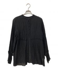 willfully（ウィルフリー）の古着「shirring pattern band collar sheer BL」｜ブラック