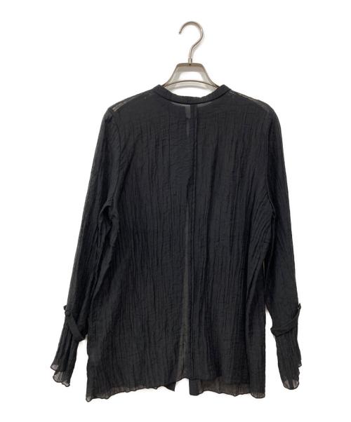 willfully（ウィルフリー）willfully (ウィルフリー) shirring pattern band collar sheer BL ブラック サイズ:Freeの古着・服飾アイテム