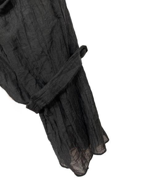 willfully（ウィルフリー）willfully (ウィルフリー) shirring pattern band collar sheer BL ブラック サイズ:Freeの古着・服飾アイテム