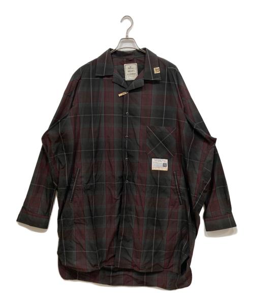 Maison MIHARA YASUHIRO（メゾン ミハラ ヤスヒロ）Maison MIHARA YASUHIRO (メゾン ミハラ ヤスヒロ) ロングシャツ グレー×レッド サイズ:48の古着・服飾アイテム